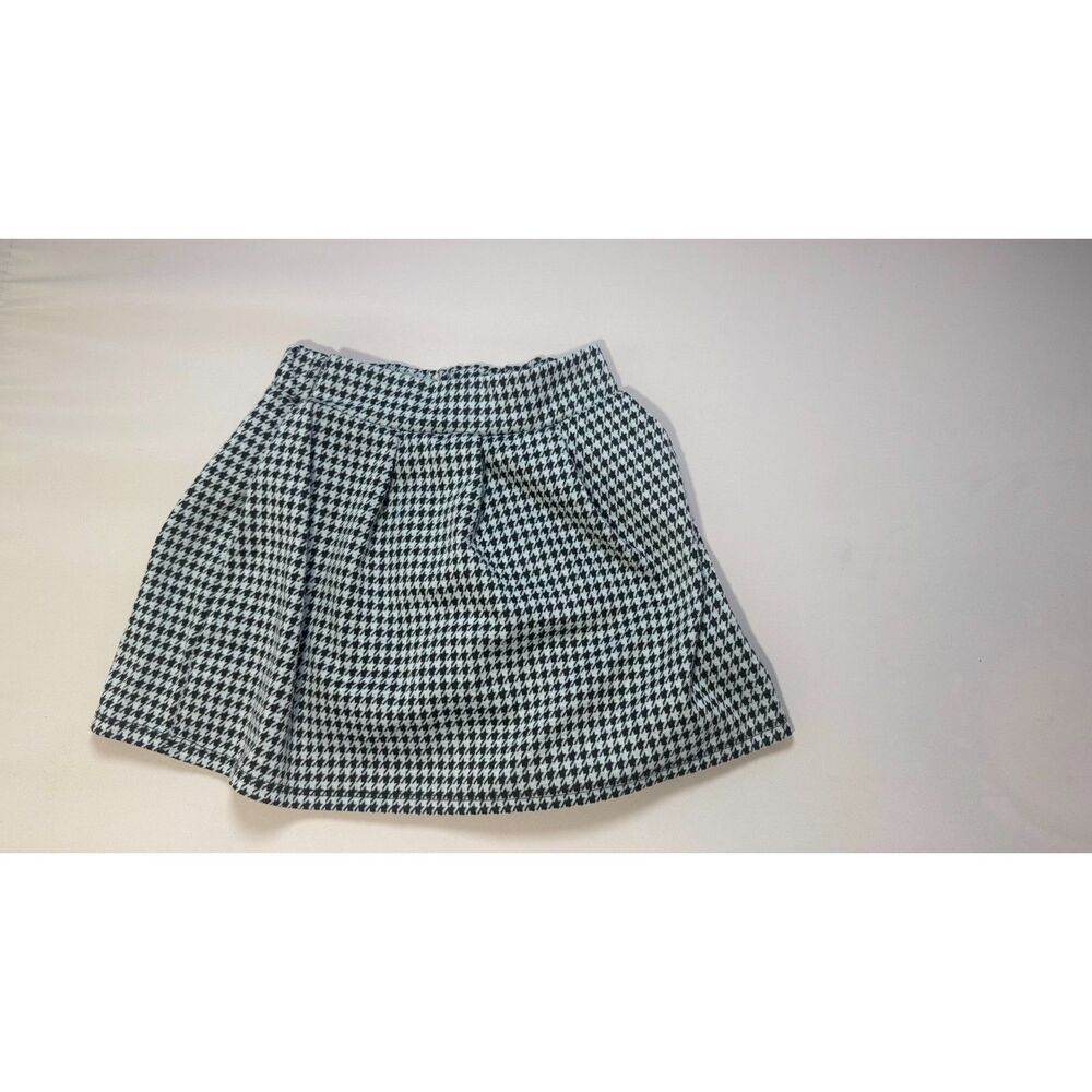 Btween Girls Size 7 Houndstooth Pleated Skort Black White Built In Shorts
